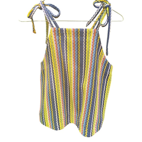 Madewell Texture & Thread Tie-Shoulder Tank Top in Rainbow Crochet Size M - Picture 4 of 7